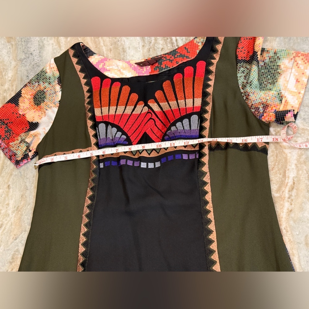 Women’s Anthropologie RANNA GILL Fanned Vingette Shift Mini Dress- Size 10 - Picture 8 of 8